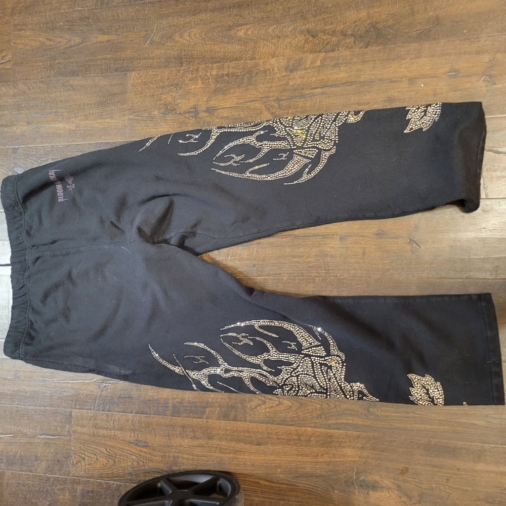 Civil Regime Bloom Bankai Concrete Rose Rhinestone Sweatpants Size M - Picture 10 of 11